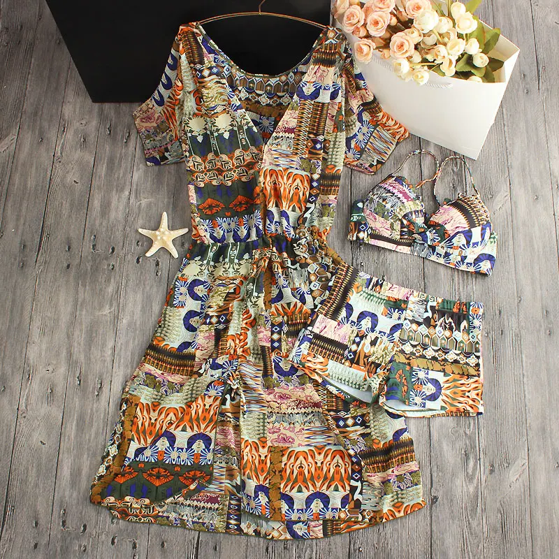 2017 Plus Size Vintage Prints women Bikini Skirt Two Piece High-waist Push up Swimsuit Brazilian Sexy Swimwear Biquini set Dress 2017 Plus Size Vintage Prints women Bikini Skirt Two Piece High-waist Push up Swimsuit Brazilian Sexy Swimwear Biquini set Dress