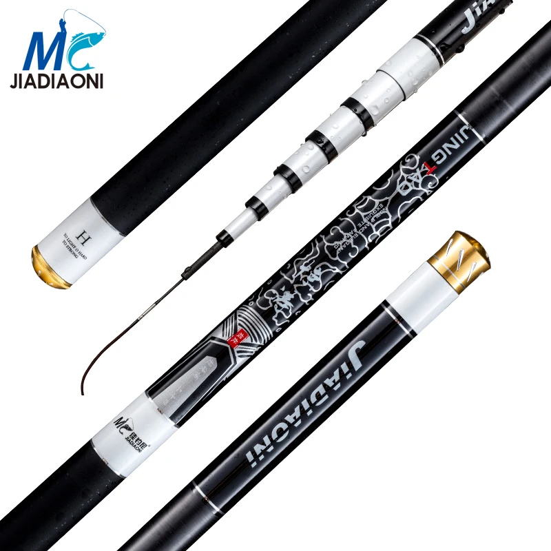 

JIADIAONI 3.6m/4.5m/5.4m/6.3m/7.2m Stream Fishing Rod Carbon Fiber Telescopic Fishing Rod Ultra Light Carp Fishing Pole