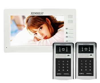 

XINSILU Top Quality Video Door Phone Kit Outdoor 2XCamera With RFID 1X 7" LCD Color Monitor Home Security Intercom System