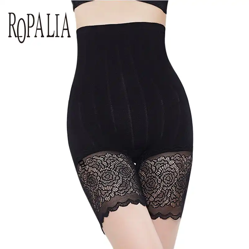 ROPALIA, женские трусики, безопасные короткие штаны, для девушек, контроль заботы, эластичное тело, для похудения, для живота, высокая талия, трусы, кружевные штаны, нижнее белье - изображение