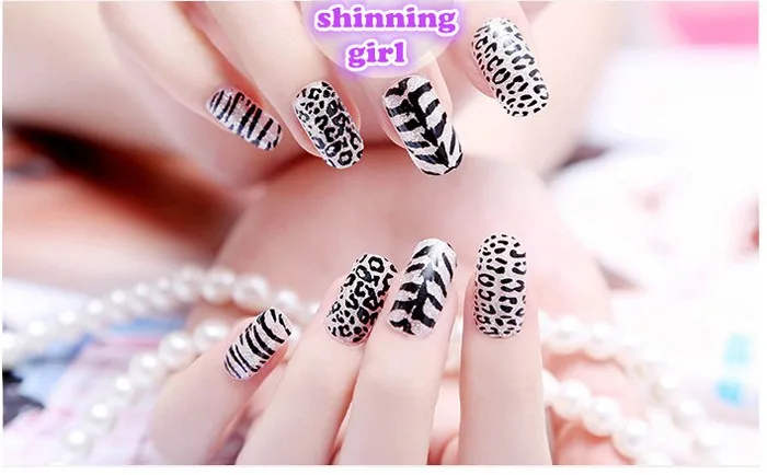 Leopard Print Design Decoration Nail Art Stylish Cute Beauty Glitter 3d Halloween Nail Decal Full Cover Nails Wholesale Design Smell Nail Color Designdesign Nail Tips Wholesale Aliexpress