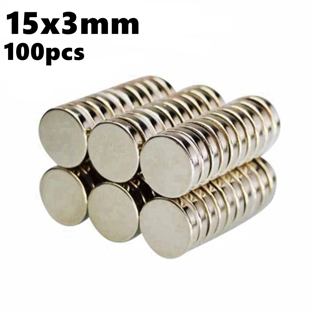 Strong Sheet Disc 15mm x 3mm N35 NdFeB 100pcs 15x3 Rare Earth