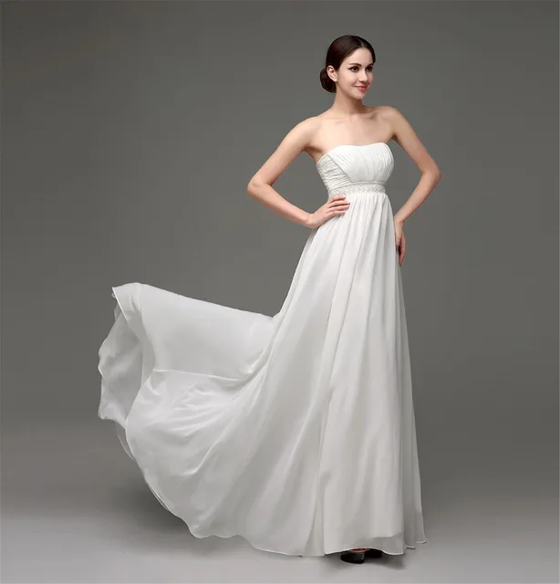 2017 botones de boho vestido de novia sin tirantes de la gasa