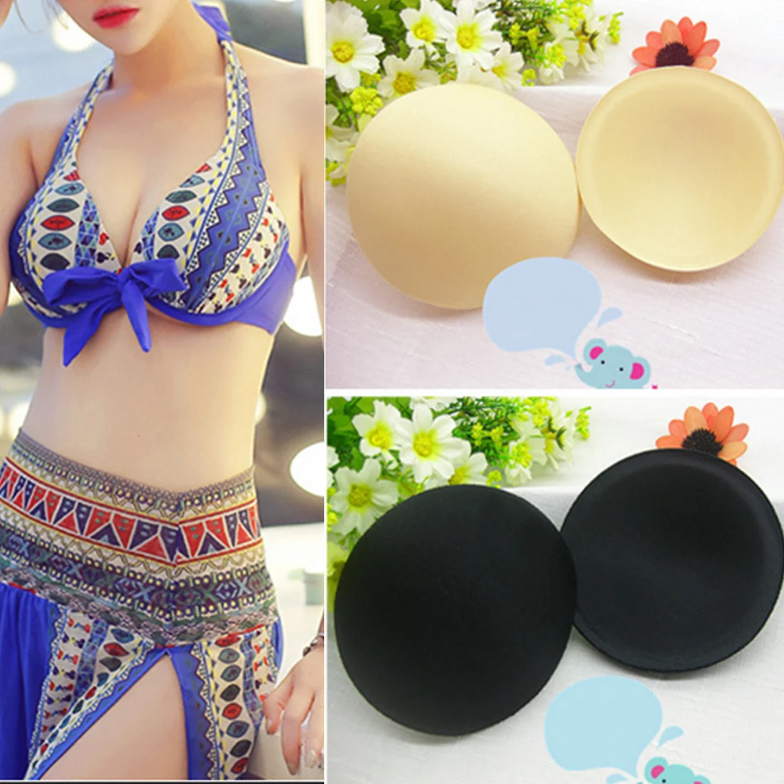 

1 Pair Practical Summer Breast Bra Bikini Inserts Chest Pad Women Swimsuit Padding Inserts Sponge Foam Bra Pads Chest Cups