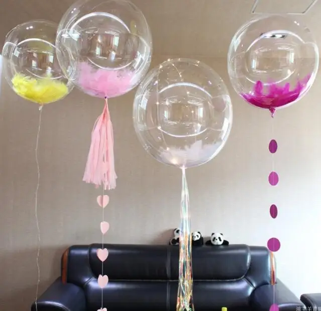 

1PCS 24inch BOBO Balloon Helium Clear No Wrinkle Transparent Inflatable Balloons Wedding Happy Birthday Party Decoration Globos