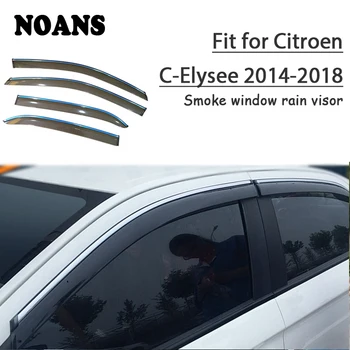 

NOANS 4pcs For Citroen C-Elysee 2018 2017 2016 2015 2014 Accessories Auto Car Windows Sun Rain Visor Door Shield Trim