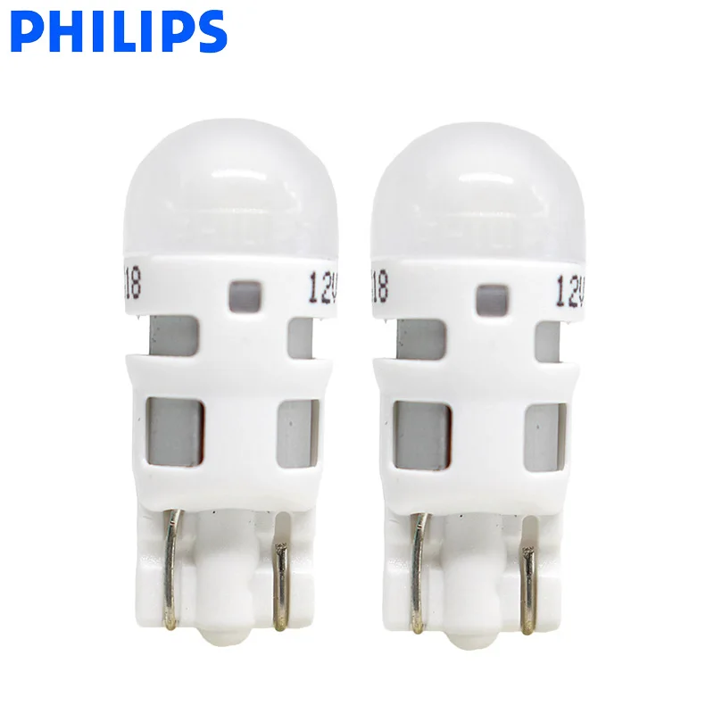 Philips светодиодный W5W T10 11961ULW Ultinon светодиодный 6000K холодный синий белый светильник указатели поворота интерьерный светильник стильный для вождения, пара
