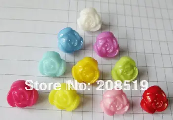 

NB020 Mix colors 10mm 600pcs rose shape plastic buttons flower buttons for children garment