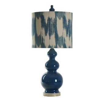 

new Chinese blue ceramic table lamps style living room bedroom study hotel furniture table light lighting desk light ZA117623