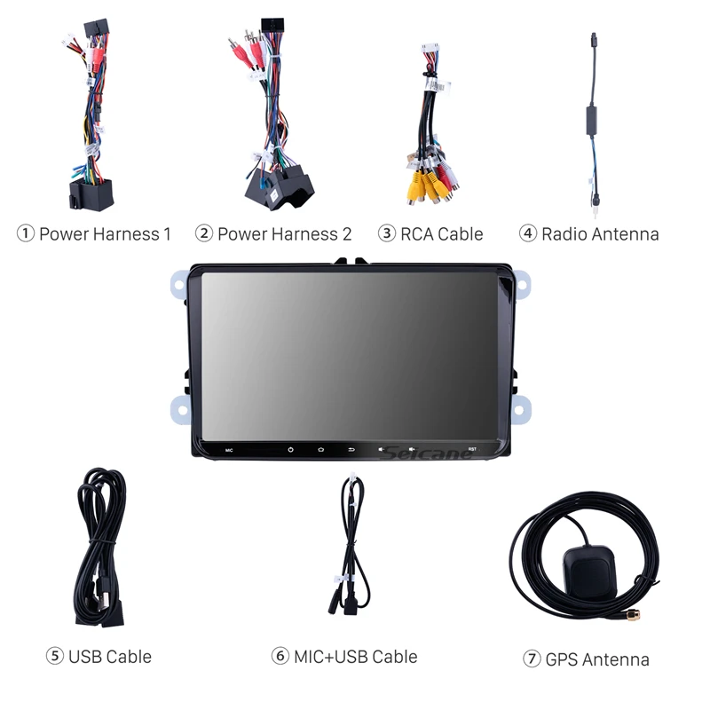  Seicane 2DIN Android 90 GPS reproductor Multimedia Radio del coche para VW Golf Polo Passat Touran 