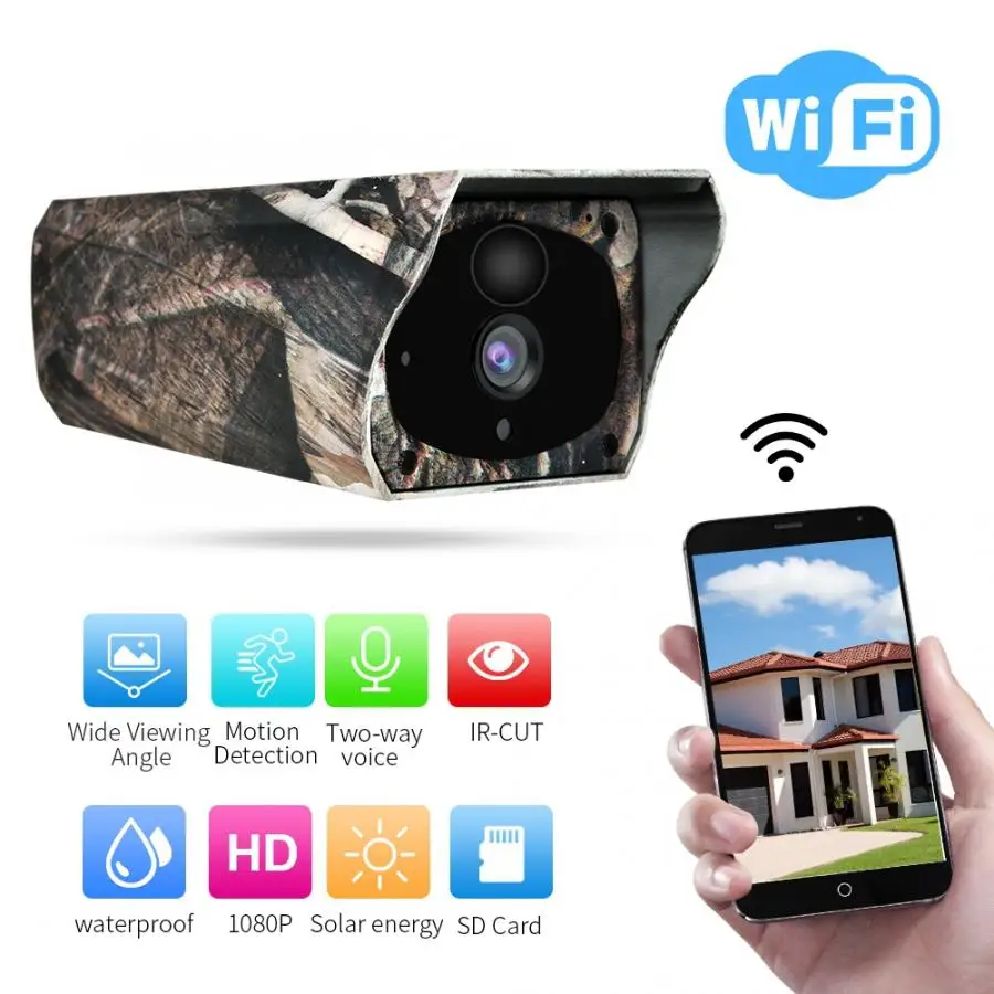 

1080P HD Solar Wifi Camera Outdoor Wireless Security Camera Maple Leaf
