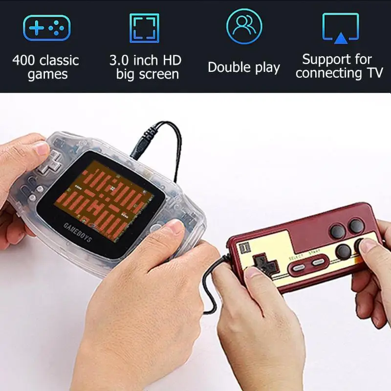 RS-5 3 дюмовая игровая консоль Видео игровой плеер встроенный 400 Классические Игры Поддержка циклической зарядки для подсоединения к