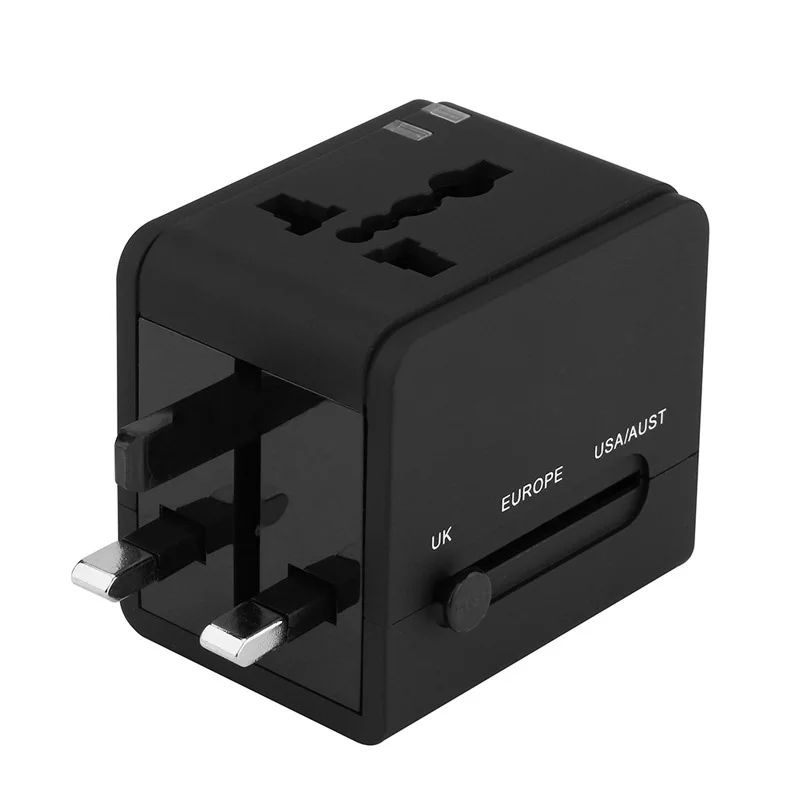 Всемирно известный адаптер для путешествий вилки электроприборов розетки 2 USB порт Универсальный адаптер питания конвертер Разъем для ЕС/Великобритания/США/AU адаптер для путешествий