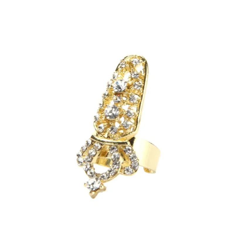 Женская Мода Bowknot Nail Ring Charm корона цветок Кристалл Кольца для ногтей шаблон Nail Art Tool X8303 5Up