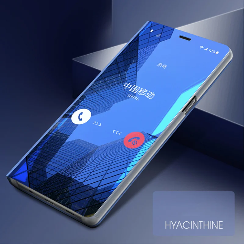 Умный зеркальный флип чехол для samsung Galaxy A5 A7 A8 2018 J5 J7 кожаный подставка S9 S8 S10 A6 Plus