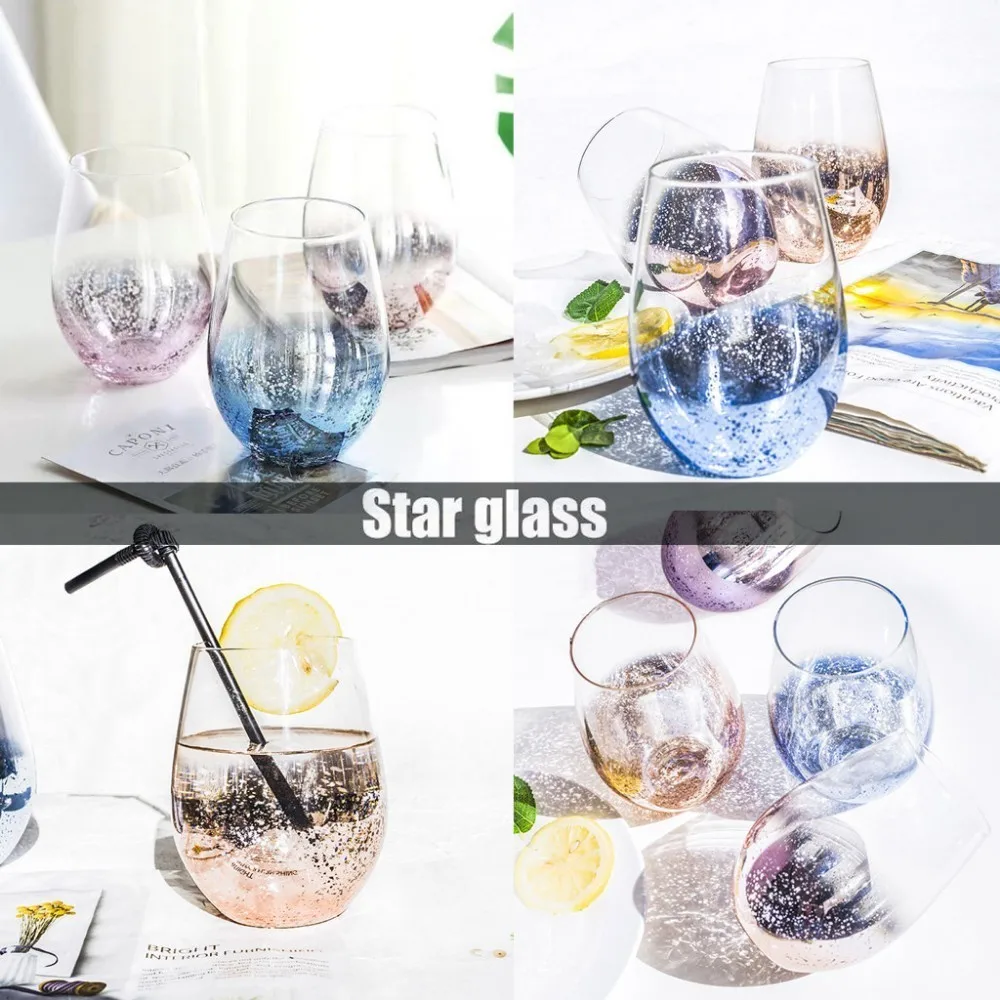 

3PC Nordic Starry Glass Mug Dreamy Milk Juice Water Coffee Star Egg Shape Cup Crystal Mugs Drinkware Lovers Couple Creative Gift