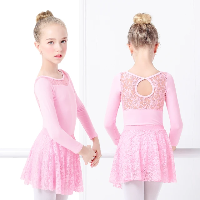 Elegante Vestido de Ballet para niñas de encaje y manga larga para niños y niños - Imagen 4