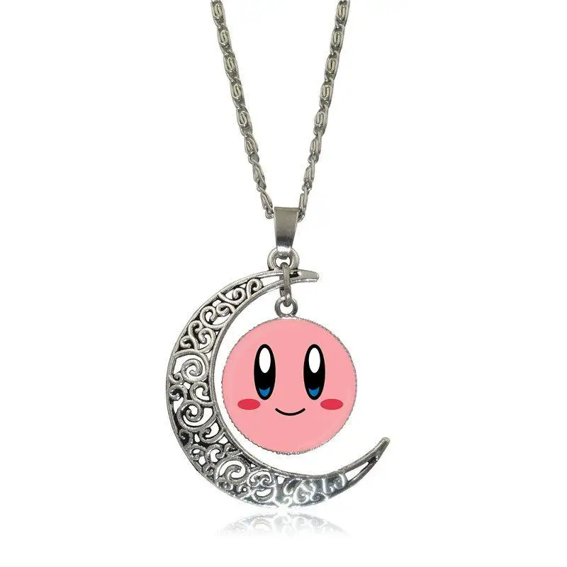 EJ глазурь для унисекс Kirby модное ожерелье с подвеской из стекла кабошон Луна