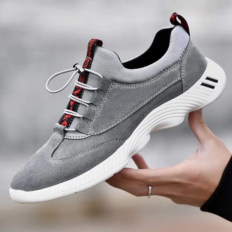 

KATESEN summer men's mesh shoes comfortable breathable cushioning flat shoes lightweight socks shoes leather stitching sneakers