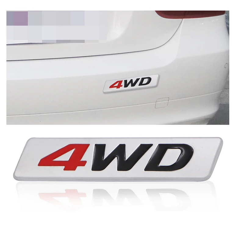 

1x New Car styling 3D Chrome Metal Sticker 4WD Emblem 4X4 Badge Decal Fender Car Styling For Honda Modern Mazda Ford Toyota