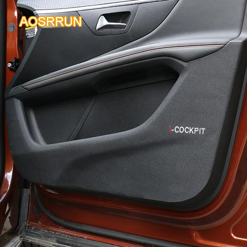 

AOSRRUN The inside of the leather car door protects the cushion against the mat Cover Car accessories FOR Peugeot 5008 2017 4008