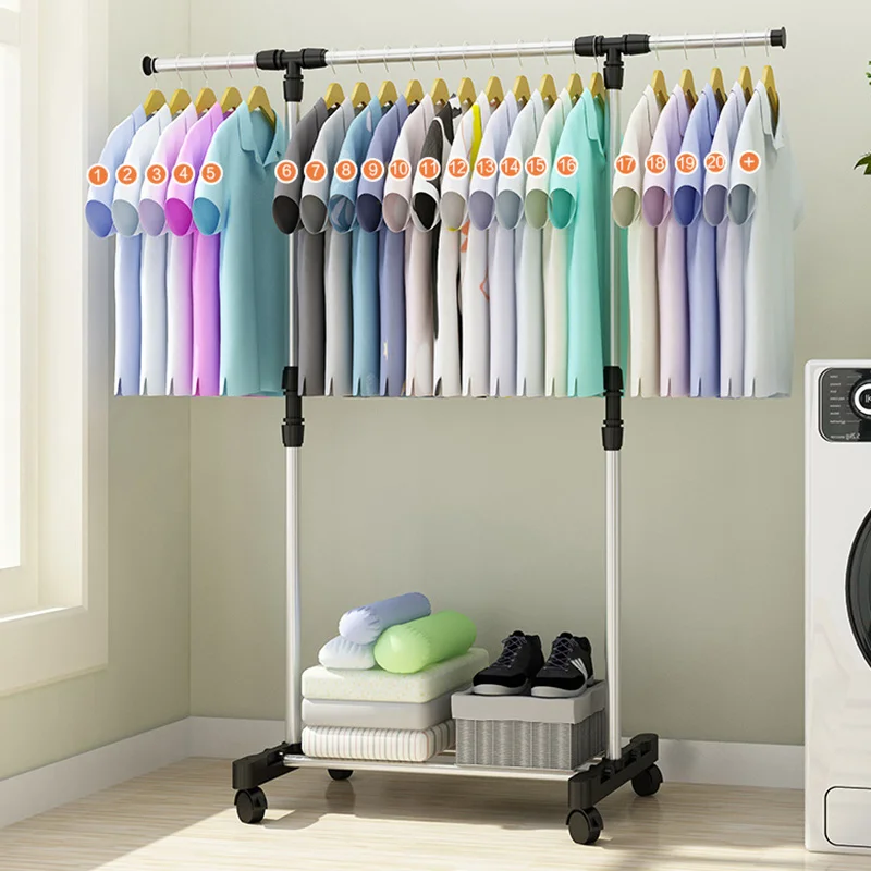 Stainless steel drying racks balcony adjustable Single rod floor drying