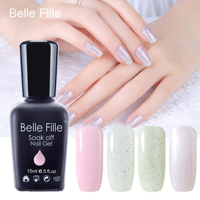 Belle FILLE 15 мл гель Лаки для ногтей светло голубой цвет темно-красный пальто
