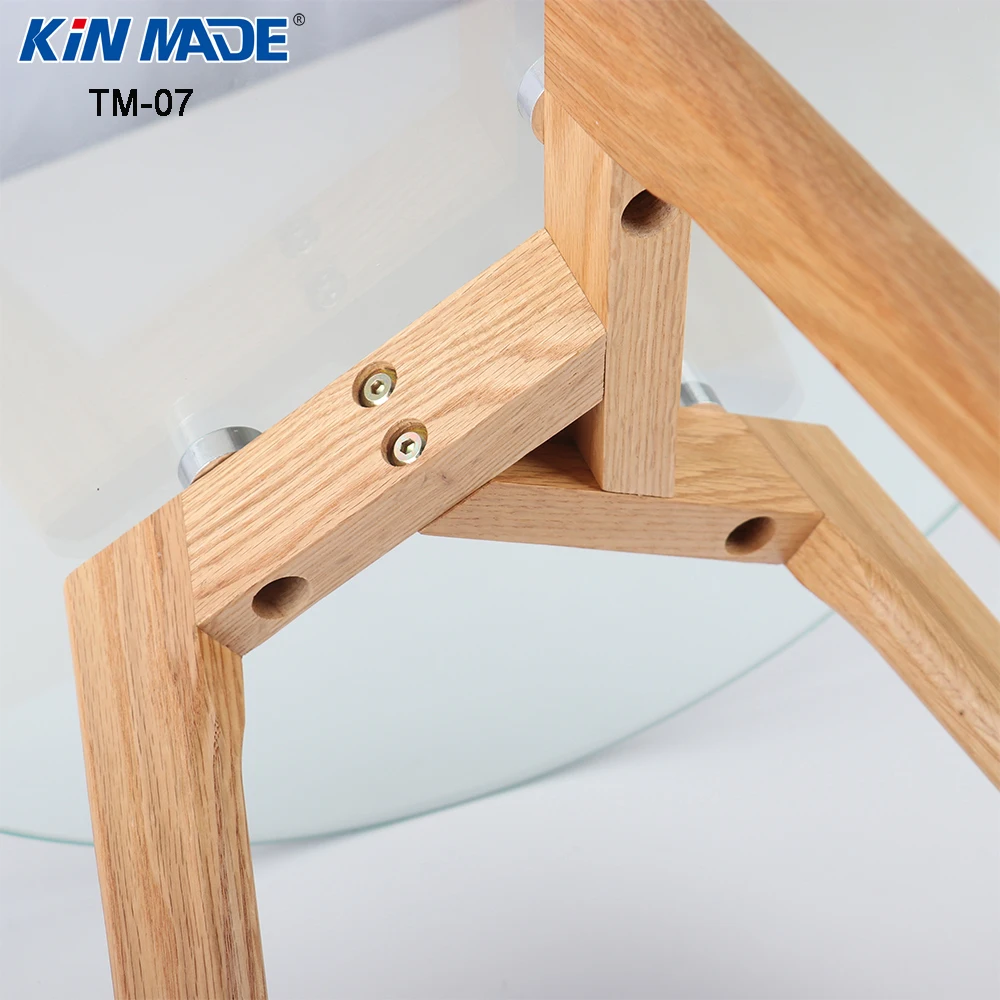 Круглый журнальный столик Kinmade из массива древесины дуба дубовые ножки