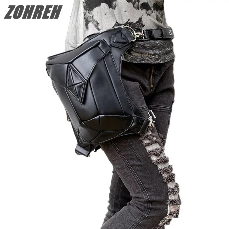 

Steelsir Men And Women Vintage Retro Rock Leather Messenger Shoulder Bag Steampunk Motorcycle Leg Holster Bag Fashion Waist Bag