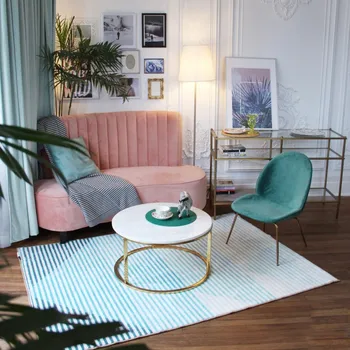 

Ins Hot Nordic Morocco Carpet geometric Indian black and white Rug plaid striped Modern contemporary design Kilim style