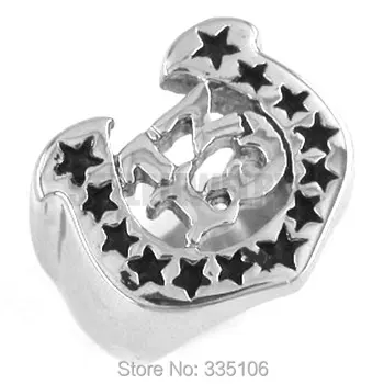 

Free Shipping! Horseshoe Lucky 13 Ring Motor Biker Ring Stainless Steel Jewelry Fashion Biker Ring SWR0230