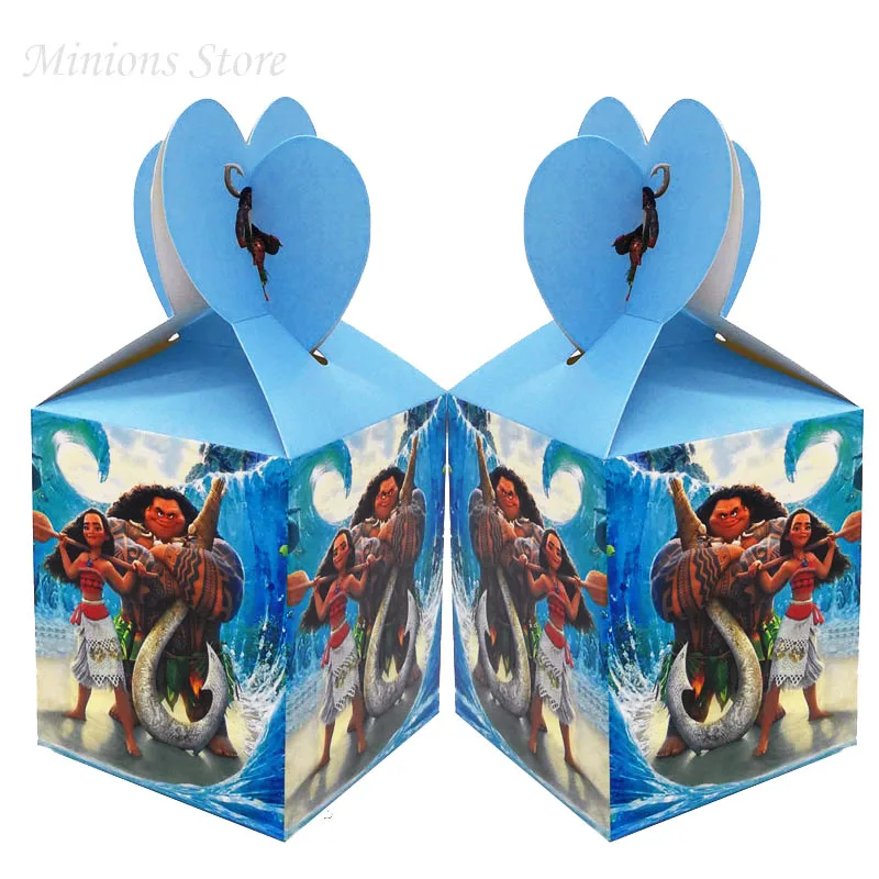 Cajas De Palomitas Temáticas Moana - 12 Unidades, Para Fiestas De Cumpleaños Y Baby Showers