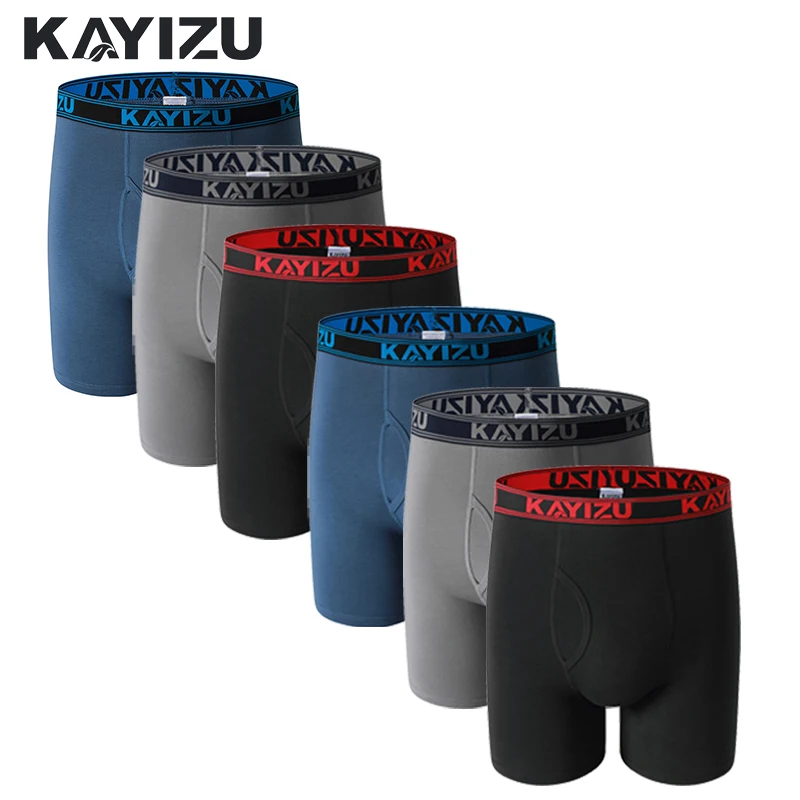 KAYIZU 6 шт./партия хлопковые боксеры мужское нижнее белье мягкие шорты одноцветные