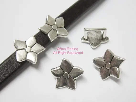 

Cinquefoil Licorice sliders 10x6mm Licorice leather findings -LF57