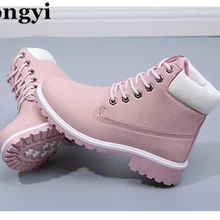 Новые модные зимние ботинки; женская обувь; женские ботинки из мягкой кожи; розовые брендовые ботинки «мартинсы»; дышащие ботинки черного и винного цвета