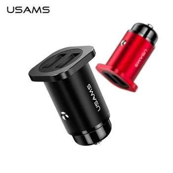 

USAMS Car USB Charger Quick Charge 4.8A Mobile Phone Charger Dual USB Fast QC 3.0 Car Charger for Samsung Xiaomi Tablet Charger