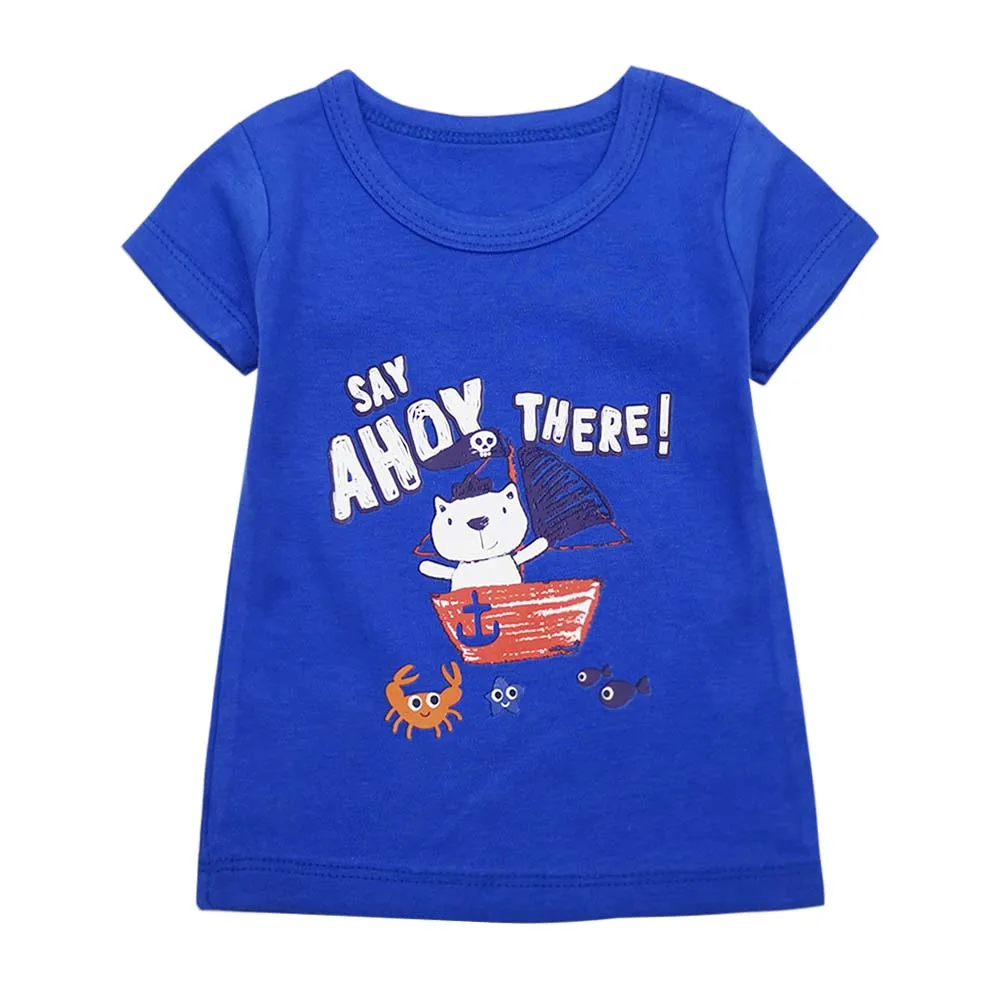 New Children's Tops Children's Clothes Boys Cotton T-Shirt Boys Short Sleeve Summer T-Shirt Beach - Цвет: 9