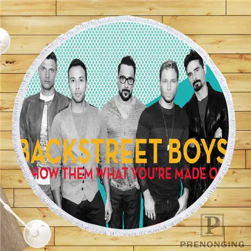 Пользовательские DIY из микрофибры по индивидуальному заказу ткани backstreet_boys (1) Круглый пляжный коврик Полотенца напечатать на спрос 150 см