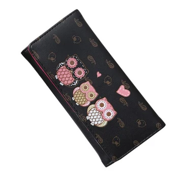

Clutch Women Phone Bag Money Wallet Retro Owl Print Carteira Leather Long femme Wallet Hasping Coin Purse Card Holders Wallet