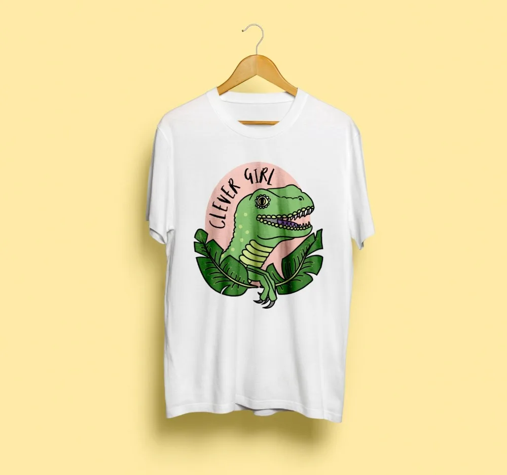 Clever Girl T-Shirt, Childrens Dinosaur T-Shirt - Raptor T-Shirt, Cute Illustrated T-Shirt, Gift For Him, Jurassic Park, Kids T-Shirt