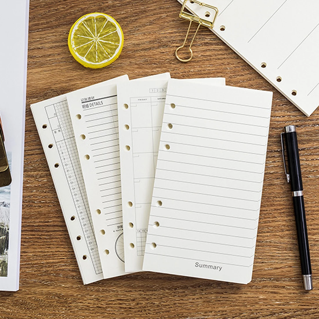 6 hole note Book Loose Leaf Inner Core A6 Notebook Diary Plan Binder