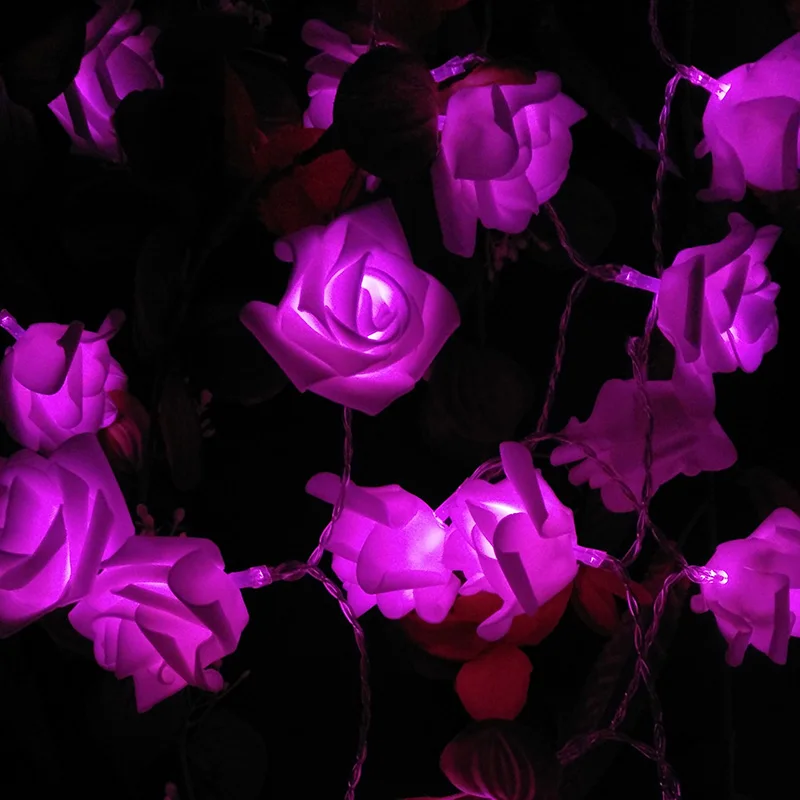 4M 40LED Rose Flower LED String Lights Battery Operated Event Christmas