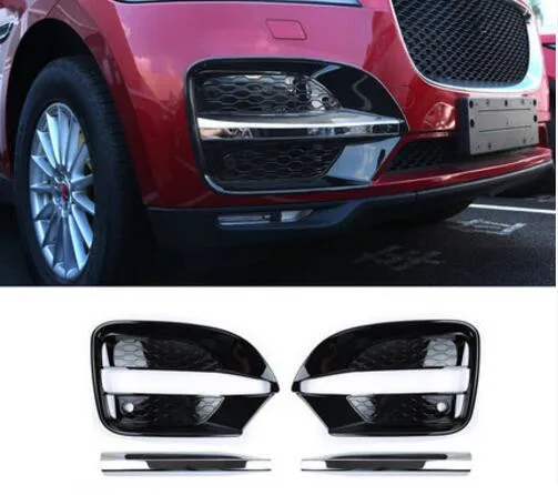 

JIOYNG FREE SHIPPING AUTO STYLING ABS CHROME CAR FRONT FOG LAMP TRIM COVER FIT FOR JAGUAR F-PACE 2016 2017 2018