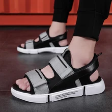 Bonjean/мужские сандалии-гладиаторы; сезон лето; Новинка; модная мужская повседневная обувь; мягкая обувь на плоской подошве; Azy; лоферы; Вьетнамки; популярные уличные сандалии