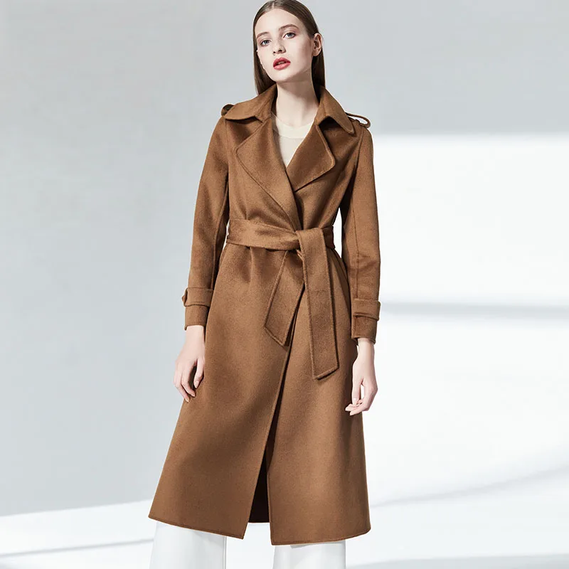 

Real fur coat women autumn winter wool coat cashmere natural wool fur female good quality elegant fashion design NPI 80318B