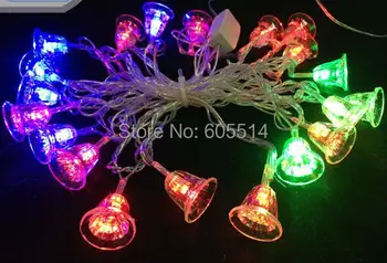 

[Seven Neon]Free shipping 110V/220V christmas bell shape 4M 20leds party/Christmas/decoration/holiday led string light
