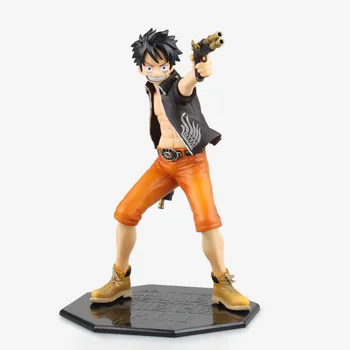 

22cm Japanese classic anime figure one piece pvc luffy with gun action figure collectible model toys for boys