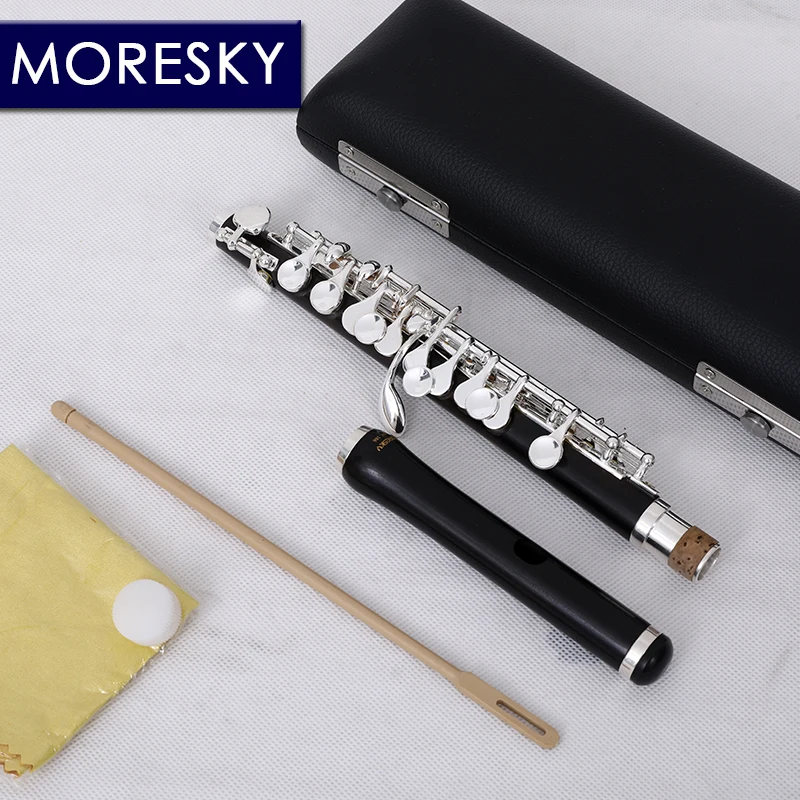 MORESKY Ebony Piccolo C Ключ Мельхиор половина размера флейта посеребренный Материал корпуса Ebony P108