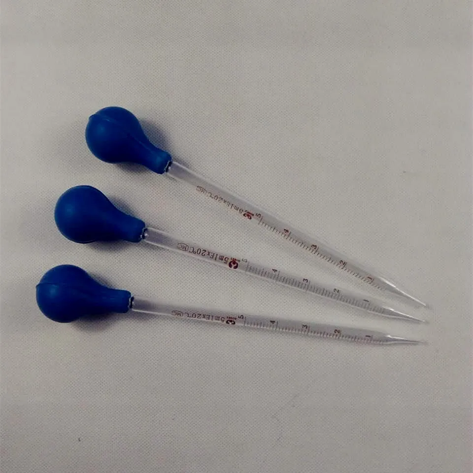 5 ML Verre Gradué Dropper Pipettes Pipette De Transfert Avec Bleu En