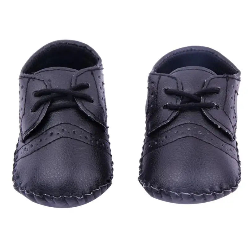 Детская обувь, обувь для первых шагов, дышащая обувь для новорожденных, ПУ кожа, детская обувь, мягкая подошва, детская обувь, дропшиппинг#20 - Цвет: Black